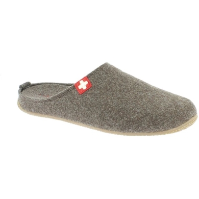 Living Kitzbuhel Slippers Felt Slipper (Wool) Swiss Cross Brown Men