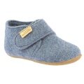 Living Kitzbühel Slippers Velcro Model Felt (rec. Wool) - High Shaft - Solid Colour Kids Light Blue Children (18-26)