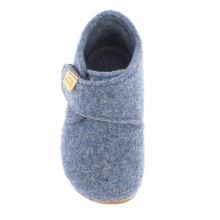 Living Kitzbühel Slippers Velcro Model Felt (rec. Wool) - High Shaft - Solid Colour Kids Light Blue Children (18-26)