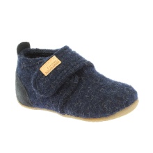 Living Kitzbühel Slippers Velcro Model Velour Leather Cap Felt (Merino Wool) Kids navy blue Toddlers (18-26)