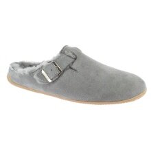 Living Kitzbühel Leather Slippers Premium with Lambswool Steel Grey House Shoes (Size 36-40)