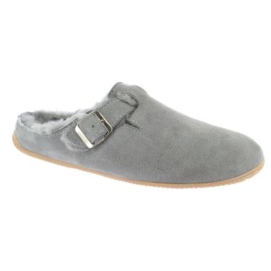 Living Kitzbühel Leather Slippers Premium with Lambswool Steel Grey House Shoes (Size 36-40)