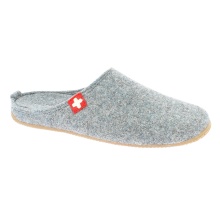 Living Kitzbühel Slippers Felt Slippers (70% Wool) Swiss Cross Circular Grey (Size 36-40)