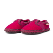 Living Kitzbühel Slippers T-Model with Crochet Decoration Fuchsia Toddler/Child