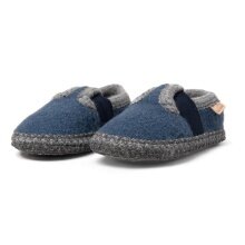 Living Kitzbühel Slippers T-Model with Crochet Decoration Blue Toddler/Child