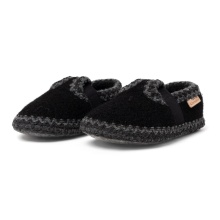 Living Kitzbühel Slippers T-Model with Crochet Decoration Black Toddlers/Children