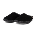 Living Kitzbühel Slippers with Crochet Decoration (Pure Wool) Black Men's