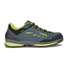 Lowa Hiking Shoes Delago Low GTX (Trekking, Split Leather, Waterproof) Petrol Blue/Lime Men