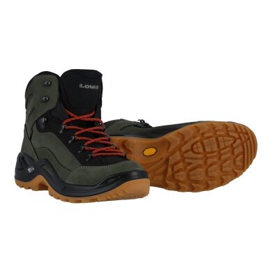 Lowa Hiking Boots Renegade Mid GTX (All-Terrain, Nubuck leather, waterproof) forest green/orange Men