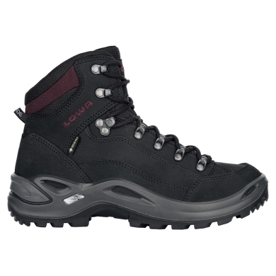 Lowa Hiking Boots Renegade Mid GTX (All-Terrain, Nubuck Leather, waterproof) black/bordeaux Women