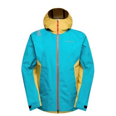 La Sportiva Softshell Jacket Discover Shell (windproof, waterproof) tropical blue/yellow Men