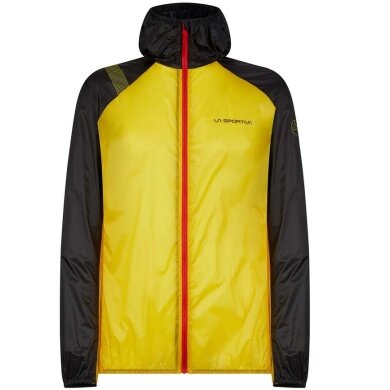 La Sportiva Trail Running Jacket Blizzard Windbreaker (wind and water resistant) black/yellow men's