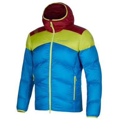 La Sportiva Down Winter Jacket Nature Down (Primaloft Insulation) blue/lime/burgundy men's