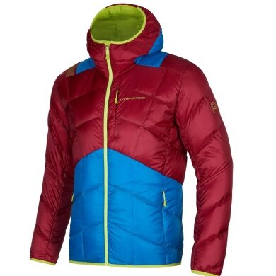 La Sportiva Pinnacle Down Winter Jacket (lightweight, thermal insulation, ski touring) burgundy/blue men's