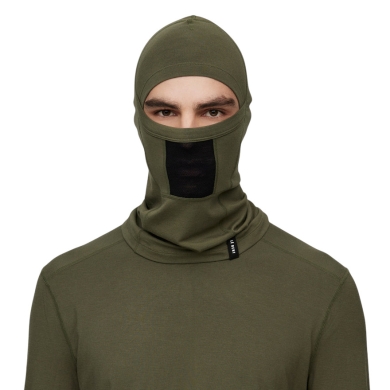 Le Bent Multifunctional Scarf (Neck Warmer) Midweight Mesh Balaclava Dark Green