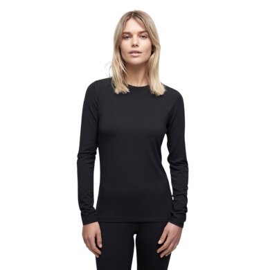 Le Bent Underwear Long Sleeve Core Lightweight Crew (Viscose and Merino Wool) black Ladies