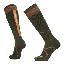 Le Bent Ski Sock Xavier De Le Rue Pro Series Light Snow khaki green/orange - 1 pair