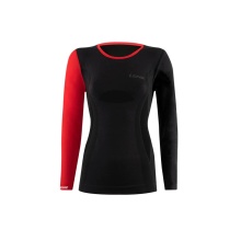 Lenz Functional Underwear Long Sleeve Merino 6.0 Round Neck Black/Red Women