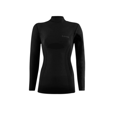 Lenz Functional Underwear Long Sleeve Shirt Merino 6.0 Stand-up Collar Black Women