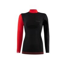 Lenz Functional Underwear Long Sleeve Shirt Merino 6.0 Stand-up Collar Black/Red Women