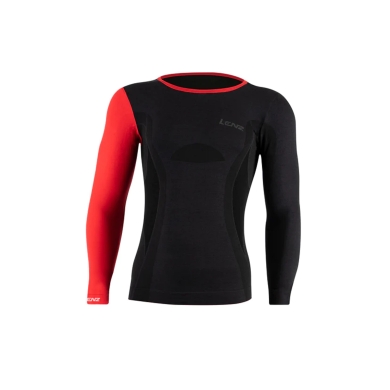 Lenz Functional Underwear Long Sleeve Merino 6.0 Round Neck black/red Men