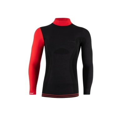 Lenz Functional Underwear Long Sleeve Shirt Merino 6.0 Stand-up Collar Black/Red Men