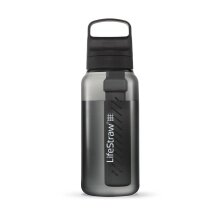 LifeStraw Go Series Water Bottle with Water Filter, Closure with Silicone Mouthpiece, BPA Free Black - 1 Litre