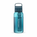 LifeStraw Go Series Water Bottle with Water Filter, Closure with Silicone Mouthpiece, BPA Free Blue-Green - 1 Litre