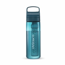 LifeStraw Go Series Water Bottle with Water Filter, Silicone Mouthpiece Lid, BPA Free Teal Blue - 650 ml