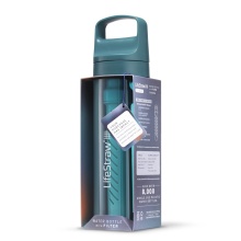 LifeStraw Go Series Water Bottle with Water Filter, Silicone Mouthpiece Lid, BPA Free Teal Blue - 650 ml