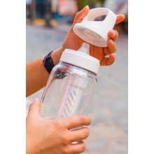 LifeStraw Go Series Water Bottle with Water Filter, Silicone Mouthpiece Cap, BPA Free Transparent/White - 1 Litre