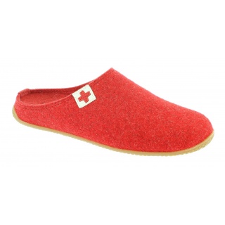 Living Kitzbuhel Felt Slipper Swiss Cross red Slippers Women