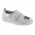 Living Kitzbühel Slippers Velcro Model Felt with Star (Wool) Light Grey Toddlers/Children