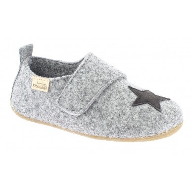 Living Kitzbühel Slippers Velcro Model Felt with Star (Wool) Light Grey Toddlers/Children