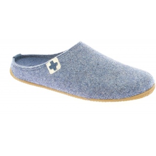 Living Kitzbuhel Slippers Felt Slipper (Wool) Swiss Cross Light Blue Women