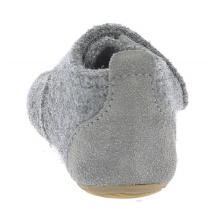 Living Kitzbühel Slippers Velcro Model Velour Leather Cap Felt (Merino Wool) Kids Grey Toddlers (27-30)