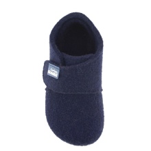 Living Kitzbühel Slippers Velcro Model Felt (recycled Wool) - High Shaft - Solid Colour Kids Night Blue Children (18-26)