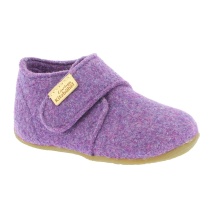 Living Kitzbühel Slippers Velcro Model Felt (recycled Wool) - High Shaft - Solid Colour Kids Purple Children (18-26)