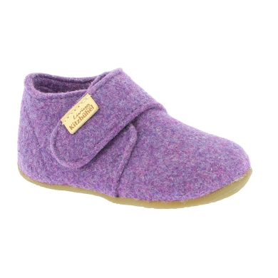 Living Kitzbühel Slippers Velcro Model Felt (rec. Wool) - High Shaft - Solid Colour Kids Purple Children (27-30)