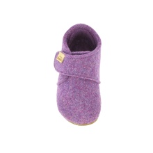 Living Kitzbühel Slippers Velcro Model Felt (rec. Wool) - High Shaft - Solid Colour Kids Purple Children (27-30)