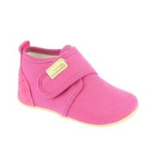 Living Kitzbühel Slippers Velcro Model Ulli Uni Baby (Cotton) Solid Colour Fuchsia Pink Toddlers (18-26)