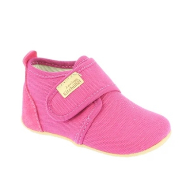 Living Kitzbühel Slippers Velcro Model Ulli Uni Baby (Cotton) Solid Colour Fuchsia Pink Toddlers (27-30)