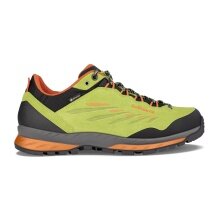 Lowa Hiking Shoes Delago Low GTX (Trekking, Split Leather, Waterproof) Lime Yellow/Flame Men