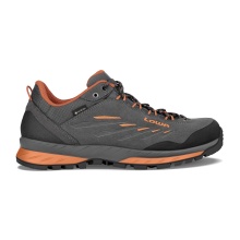 Lowa Hiking Shoes Delago Low GTX (Trekking, Split Leather, Waterproof) Anthracite Grey/Flame Men