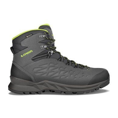 Lowa Hiking Shoes Explorer II Mid GTX (Trekking, Travel, waterproof) anthracite gray/lime Men