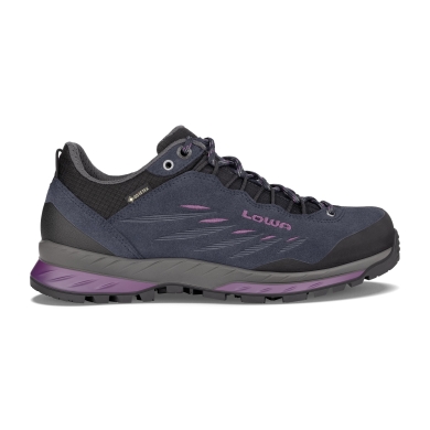 Lowa Hiking Shoes Delago GTX Low (Trekking, Split Leather-Textile, Waterproof) Navy Blue/Berry Women