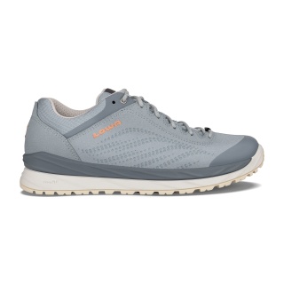 Lowa Everyday Travel Shoes Malta Low GTX (Suede leather, waterproof) ice blue/mandarin Women