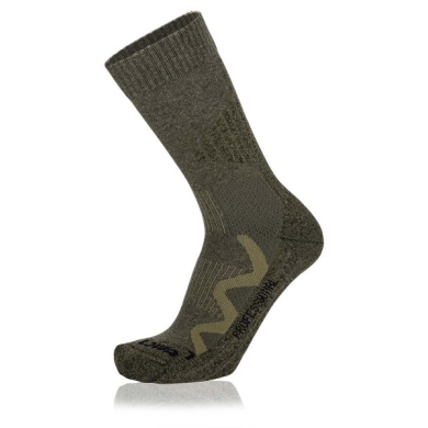 Lowa Hiking Sock Crew 3-Season Pro (Cotton, high comfort) dark green - 1 pair