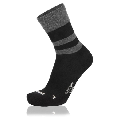 Lowa Day Sock Crew Everyday (Merino/Cotton) black striped - 1 pair