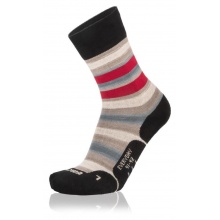 Lowa Day Sock Crew Everyday (Merino/Cotton) beige/red striped - 1 pair